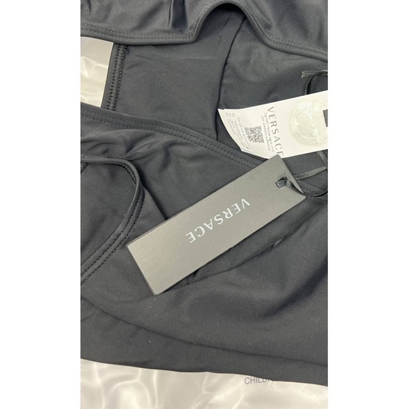 New Versace Medusa motif Greca black one piece swimsuit L - Picture 7 of 12